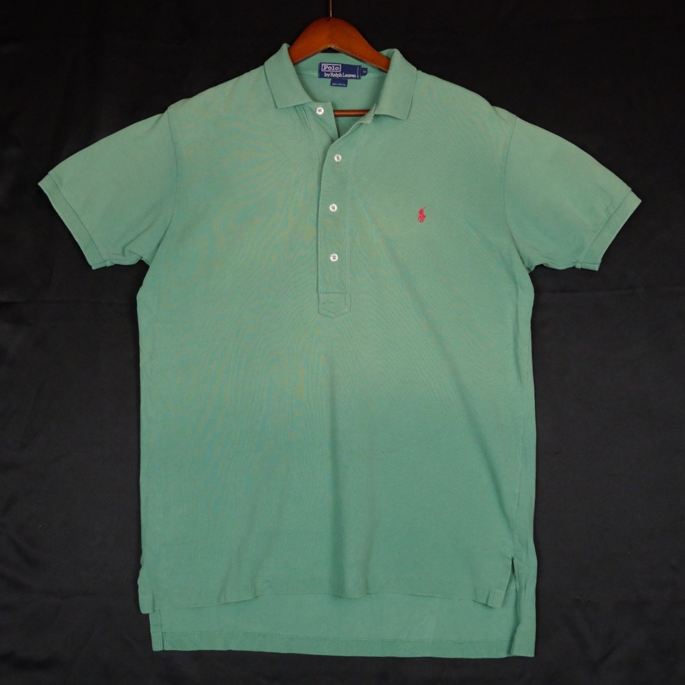 Polo Ralph Lauren Polo Shirt Mens M Green Short Sleeve Pique Cotton Classic Fit